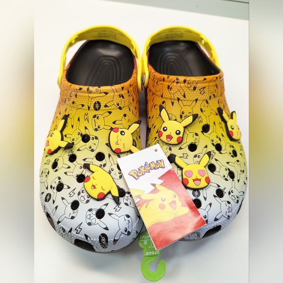 Crocs Pokemon Jibbitzs Pikachu Classic Clog Slip-On Flip Flops Slides Men\'s 12 main image 9